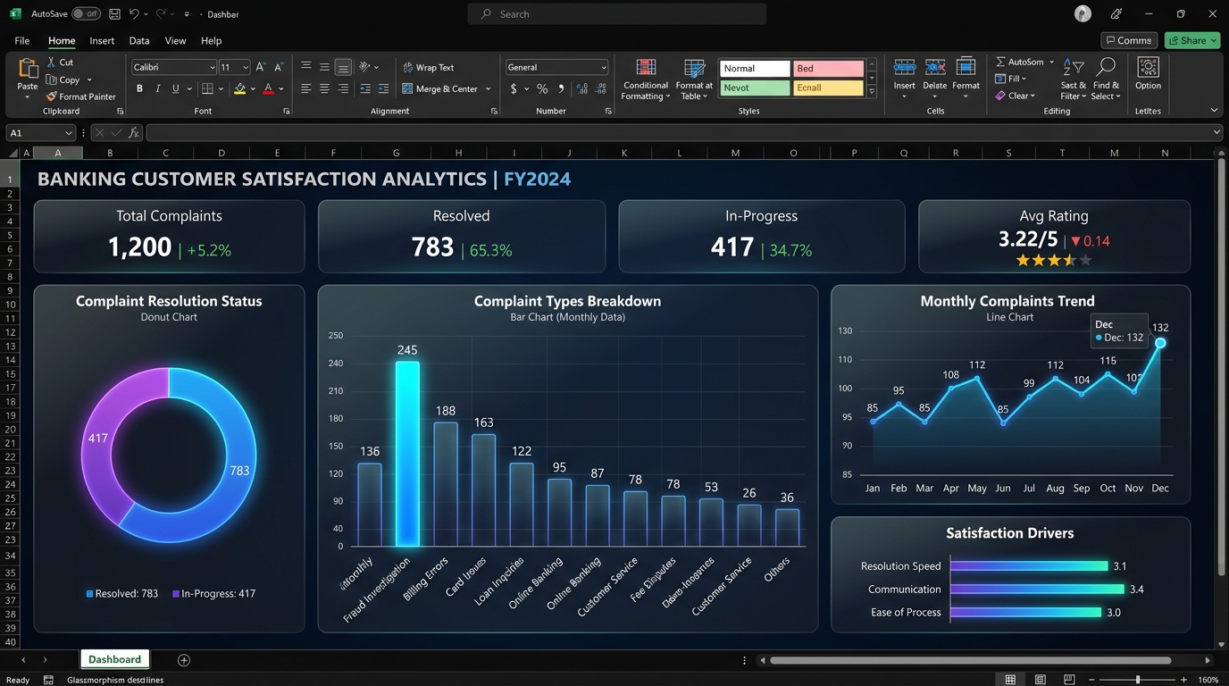 Banking Customer Satisfaction Dashboard Screenshot